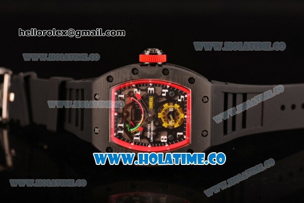 Richard Mille Jean Todt Limited Edition RM 036 Asia Seagull SH Automatic Carbon Fiber Case with Skelton Dial White Markers and Red Inner Bezel - Click Image to Close